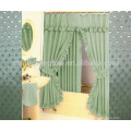 China supplier lace purfle double swag shower curtain with valance